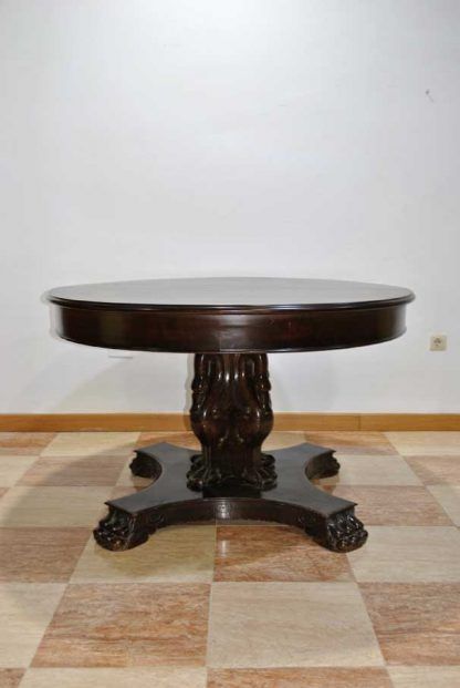 Mesa tallada de caoba - Imagen 6