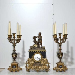 Reloj y candelabros Napoleón
