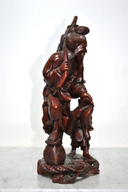Figura madera chino pescador - Imagen 5