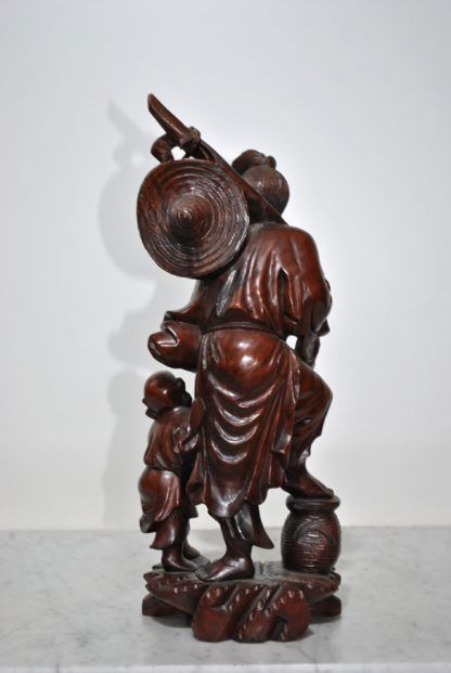 Figura madera chino pescador - Imagen 6