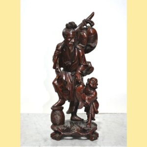 Figura madera chino pescador