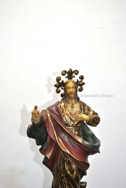 Figura estuco Sagrado Corazón - Imagen 3