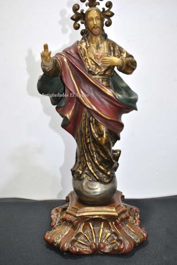 Figura estuco Sagrado Corazón - Imagen 4