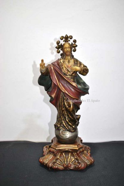 Figura estuco Sagrado Corazón - Imagen 2