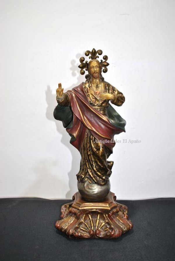 Figura estuco Sagrado Corazón - Imagen 2
