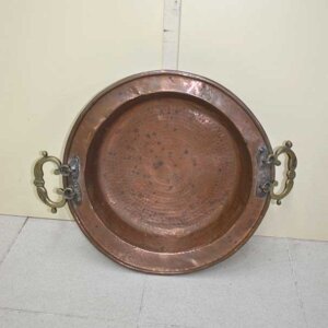 Brasero cobre asas bronce