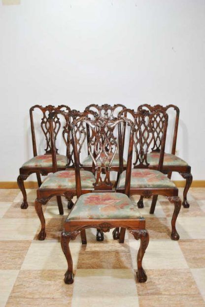 Sillas Chippendale caoba - Imagen 3