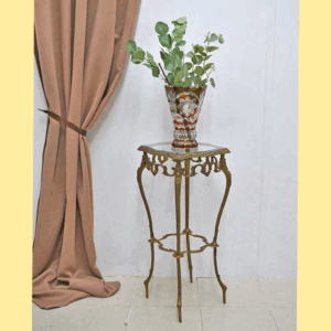 Macetero pedestal bronce
