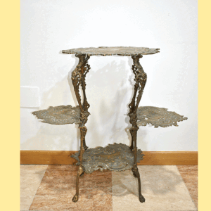 Mesita pedestal bronce