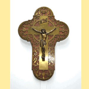 Crucifijo de latón dorado