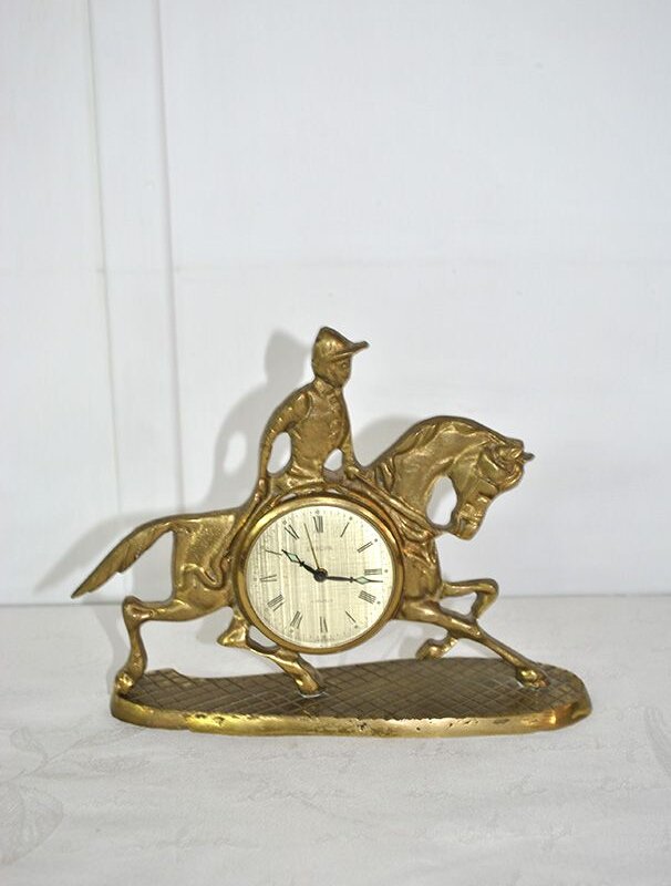 Reloj caballo bronce
