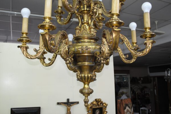 Lámpara antigua bronce - Imagen 10