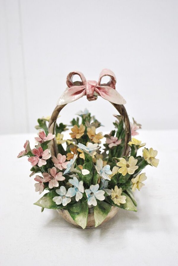 Cesta flores porcelana - Imagen 4