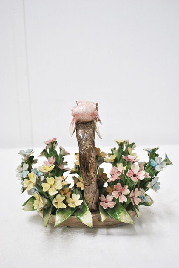 Cesta flores porcelana - Imagen 2