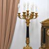 Reloj y candelabros bronce - Imagen 4