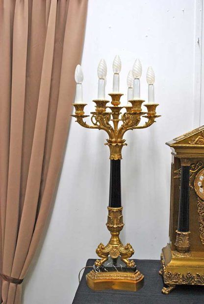 Reloj y candelabros bronce - Imagen 4