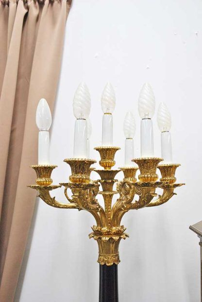 Reloj y candelabros bronce - Imagen 5