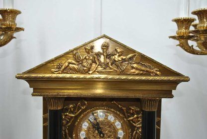 Reloj y candelabros bronce - Imagen 7