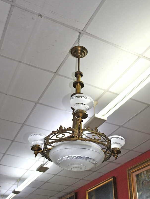 Lámpara latón y cristal