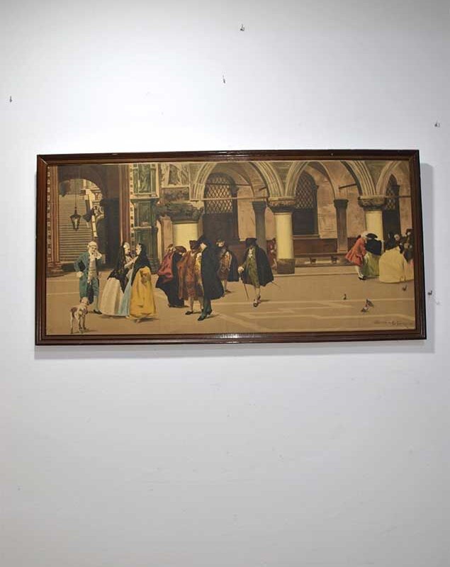 Cromolitogrfía paseo en la Piazzetta