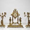 Reloj y candelabros bronce - Imagen 2