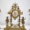 Reloj y candelabros bronce - Imagen 3