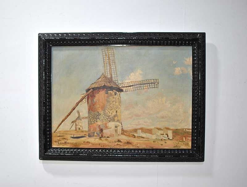 Óleo paisaje molinos