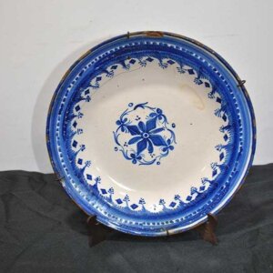 Plato cerámica azul añil
