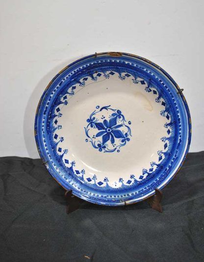 Plato cerámica azul añil