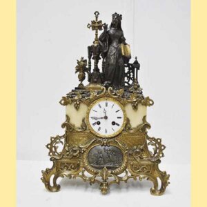 Reloj de mesa bronce y mármol