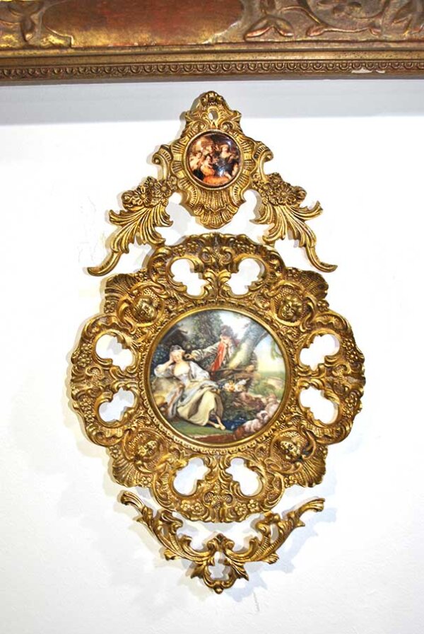 Cornucopias bronce y porcelana - Imagen 2