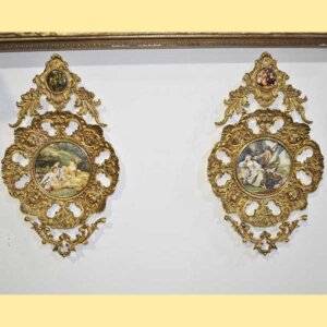 Cornucopias bronce y porcelana