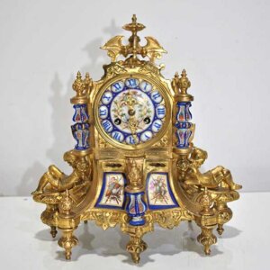 Reloj Gótico bronce y porcelana