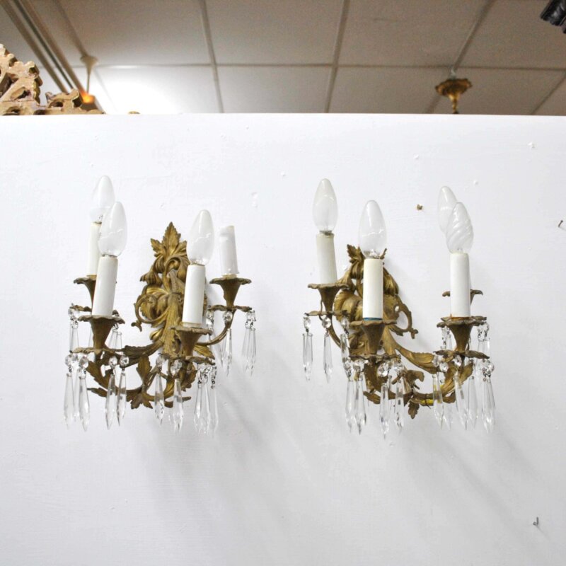 Apliques de bronce y cristal