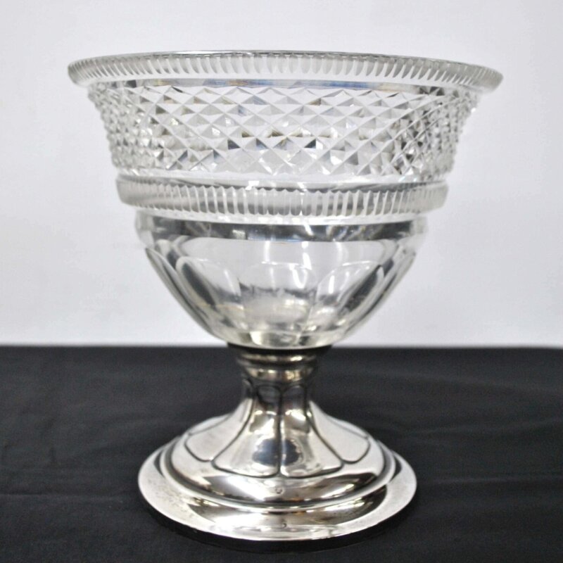 Copa cristal y base plata