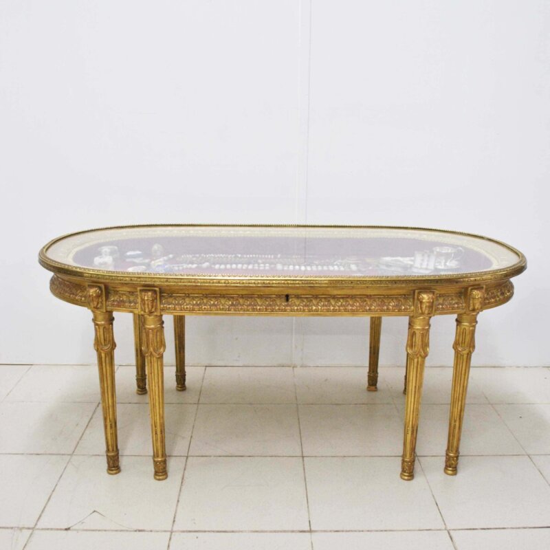 Mesa Luis XVI pan de oro