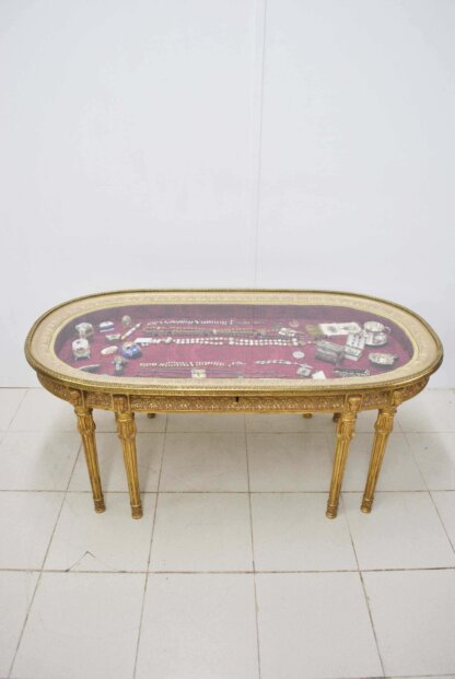Mesa Luis XVI pan de oro - Imagen 2