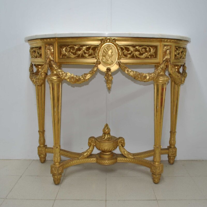 Consola Luis XVI pan de oro