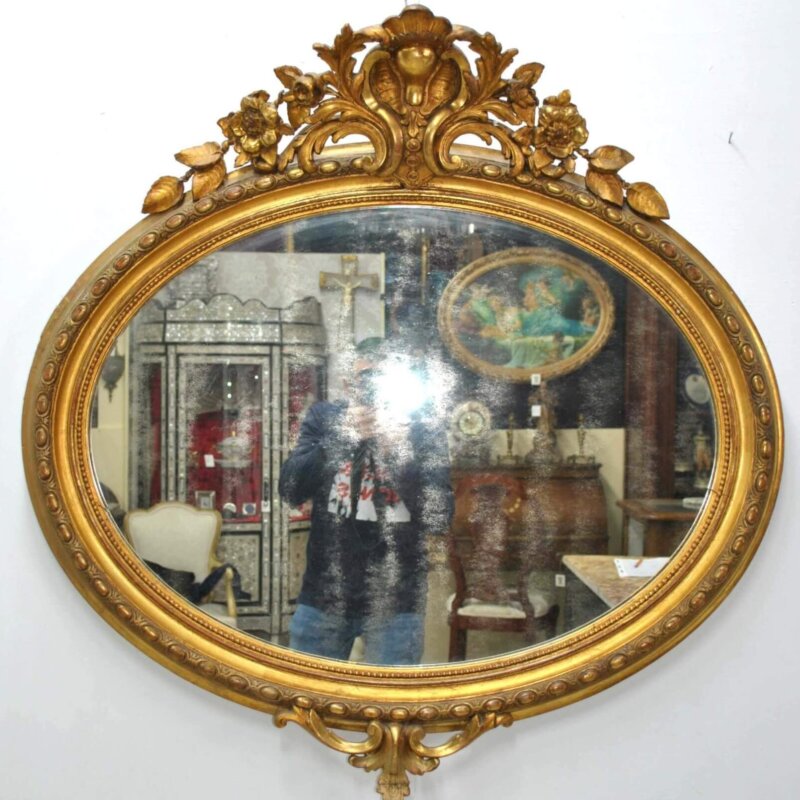 Espejo ovalado Isabelino