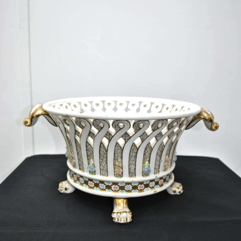 Centro porcelana blanca y oro