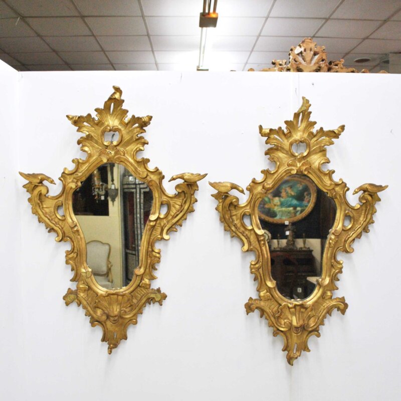 Pareja espejos cornucopia