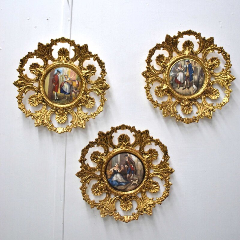 Platos bronce y porcelana