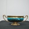 Jarrón turquesa y bronce
