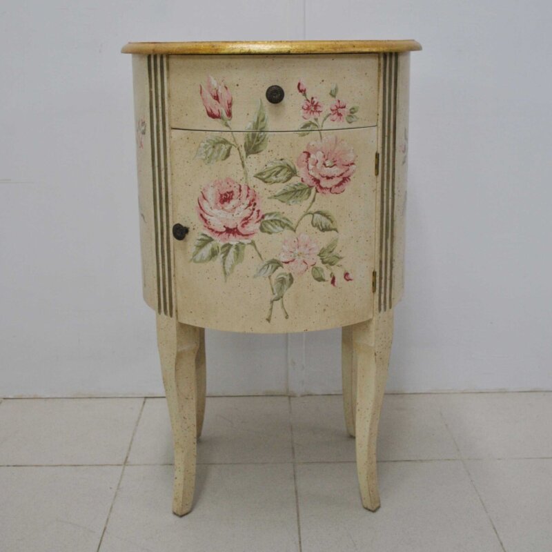 Mesita redonda flores