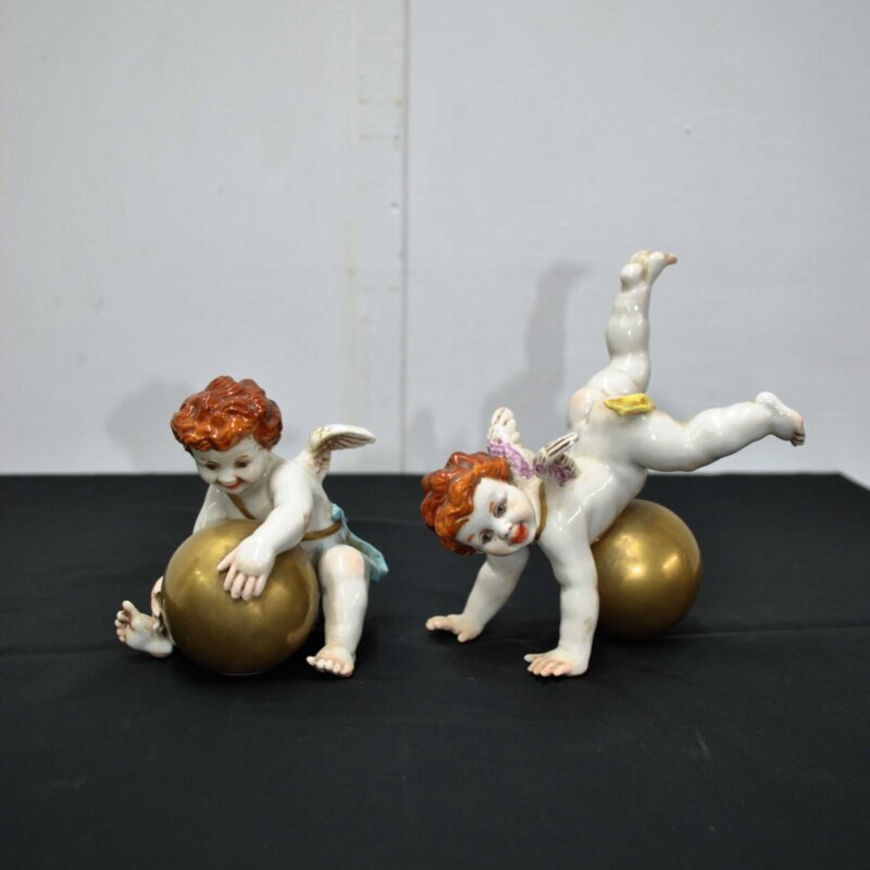 Pareja angelitos porcelana