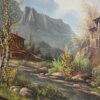 Óleo paisaje montañas - Imagen 6