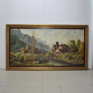 Óleo paisaje montañas