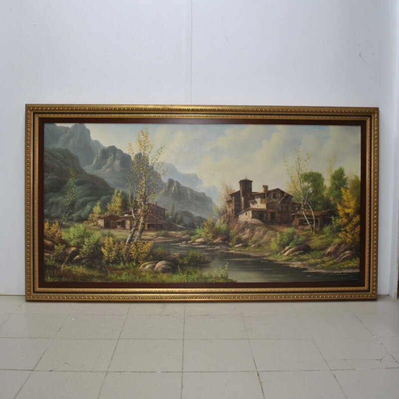 Óleo paisaje montañas