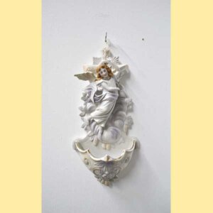 Benditera de Porcelana con Ángel y Cruz