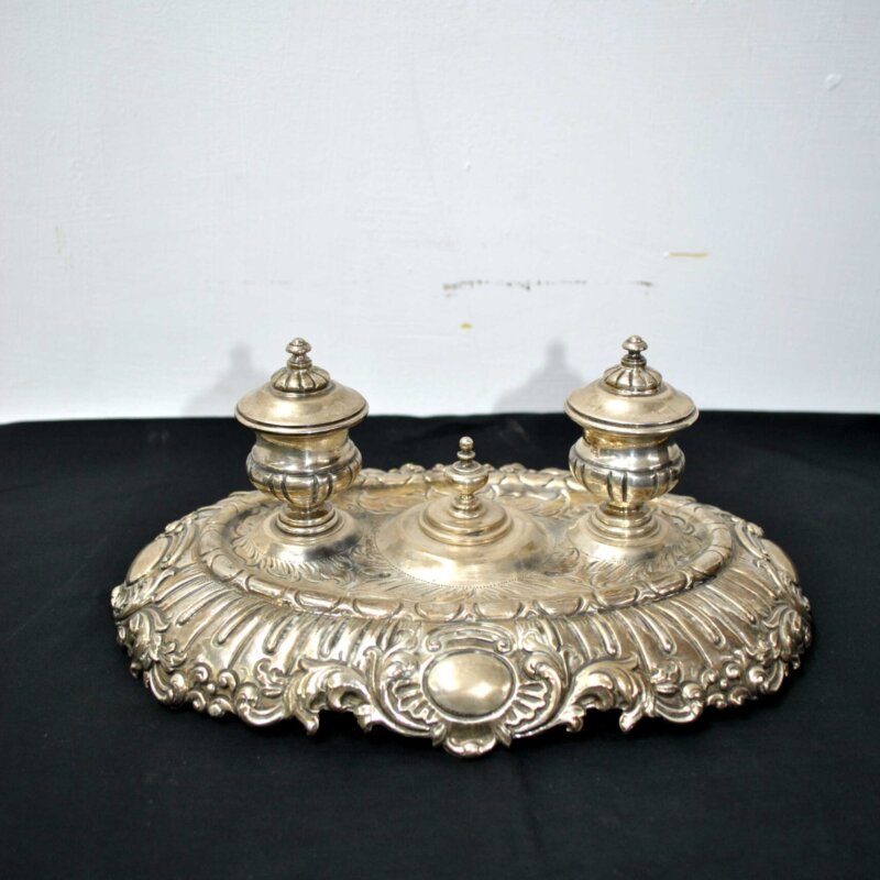 Tintero doble de plata